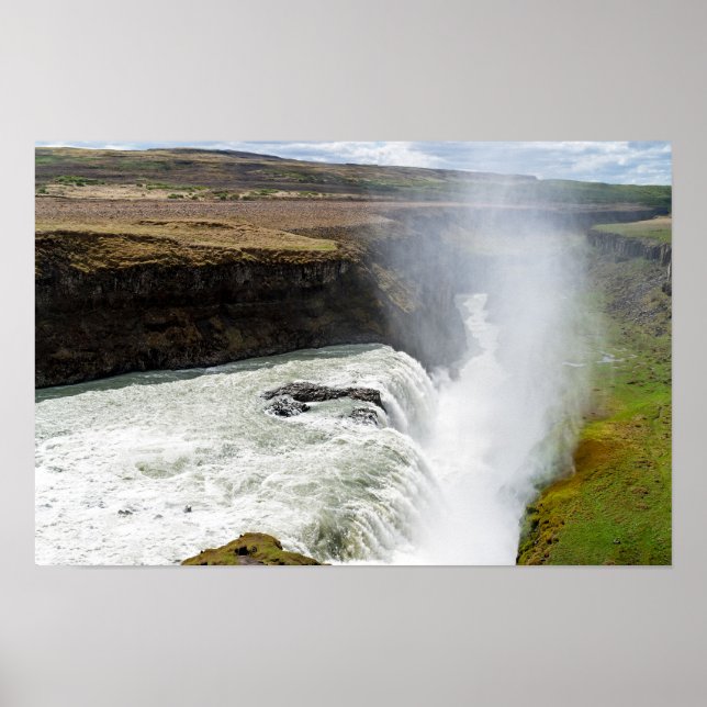 Affiche Cascade de Gullfoss - Sud-Ouest de l'Islande (Devant)