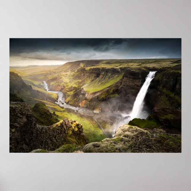 Affiche Cascade de Haifoss | Été en Islande (Devant)