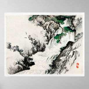 Affiche Cascade de Kōno Bairei (1844-1895)
