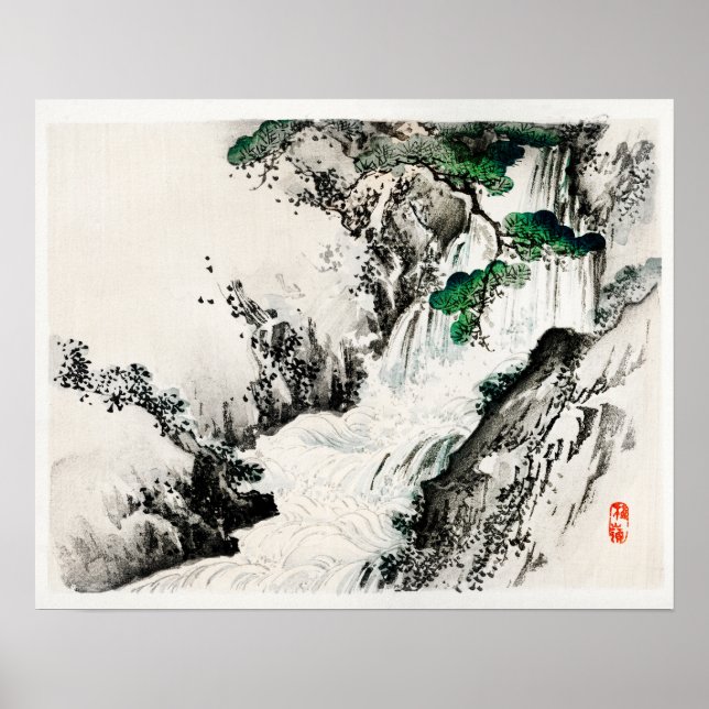 Affiche Cascade de Kōno Bairei (1844-1895) (Devant)