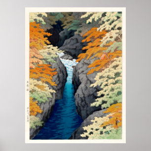 Affiche Cascade de la gorge d'Azuma Hasui Kawase
