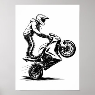 Affiche Cascade de moto de sport