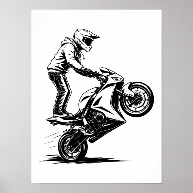 Affiche Cascade de moto de sport  (Devant)