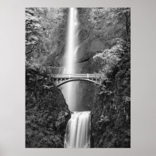 Affiche Cascade de Multnomah Falls avec pont Benson