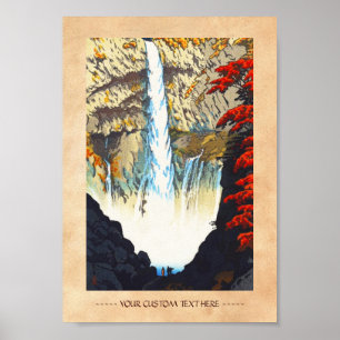 Affiche Cascade de Shiro Kasamatsu Kegon au hanga de Nikko