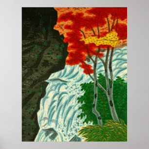 Affiche Cascade de tête de dragon à Nikko Maeda Masao 1944