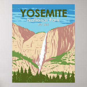 Affiche Cascade de Yosemite National Park California