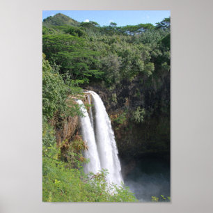 Affiche Cascade double, Wailua Falls Kauai Hawaii