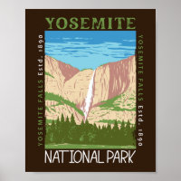 Cascade du parc national Yosemite Retro perturbé