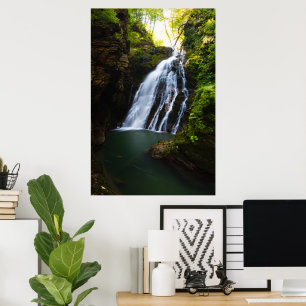 Affiche Cascade époustouflante avec lueur de soleil