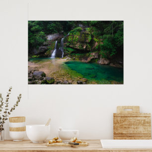 Affiche Cascade époustouflante Virje, Slovénie