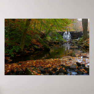 Affiche Cascade et ruisseau d'automne en Pennsylvanie Natu