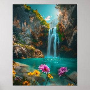 Affiche Cascade éthérée au printemps