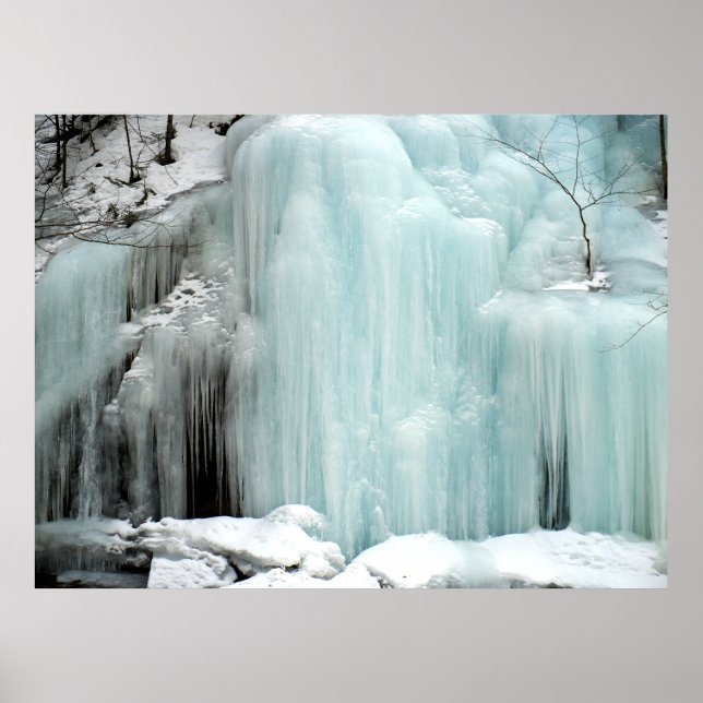 Affiche Cascade gelée, bleue (Devant)