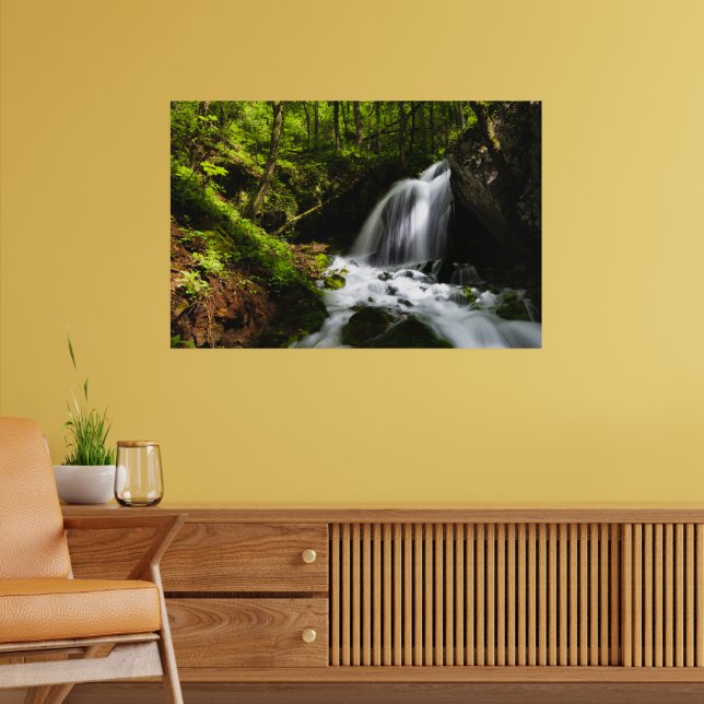 Affiche Cascade magique dans une forêt verte enchantée (Salon 2)
