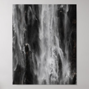 Affiche Cascade majestueuse Boka, Slovénie en noir et blan