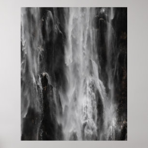 Affiche Cascade majestueuse Boka, Slovénie noir et blanc
