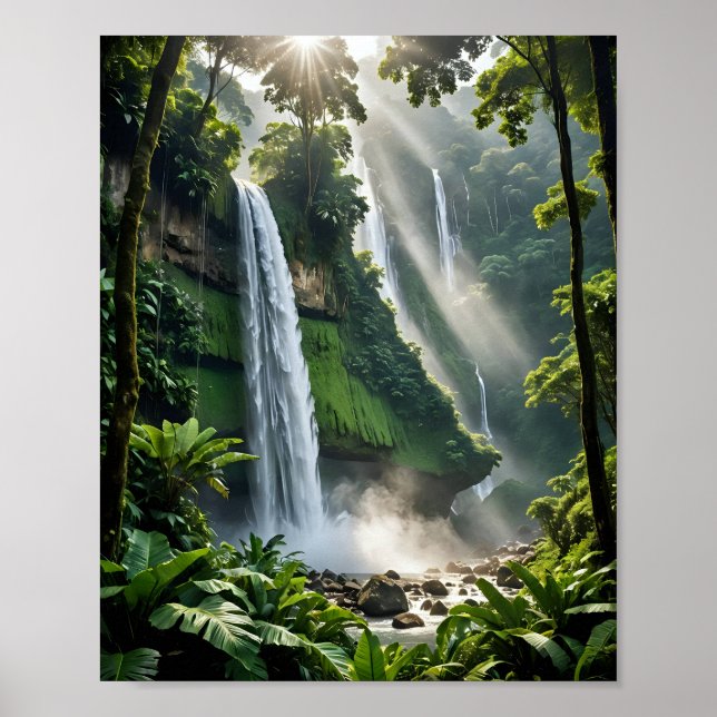 Affiche Cascade majestueuse de la Jungle (Devant)