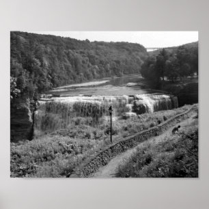Affiche Cascade noire et blanche Photographie