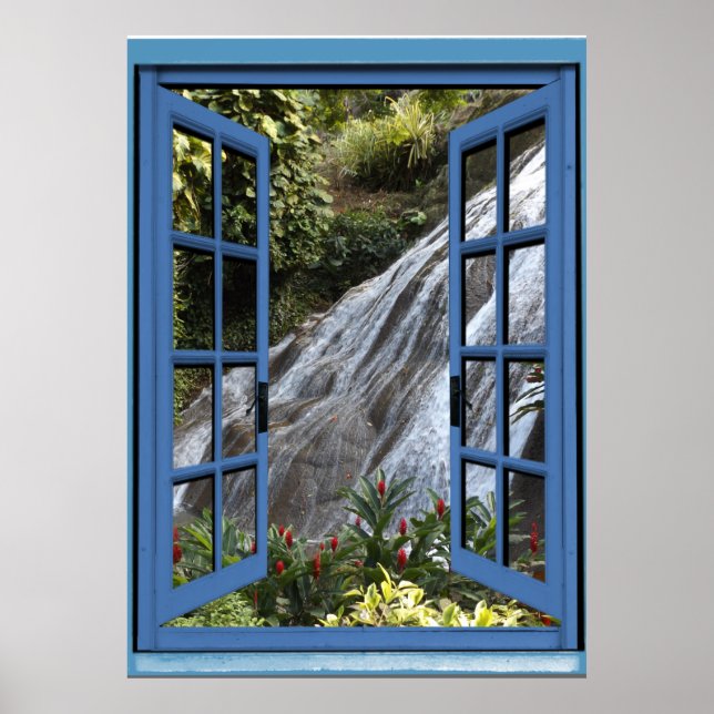 Affiche Cascade Photo Trompe l'oeil Fake Window (Devant)