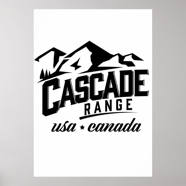 Affiche Cascade Range États-Unis Canada logo. (Devant)