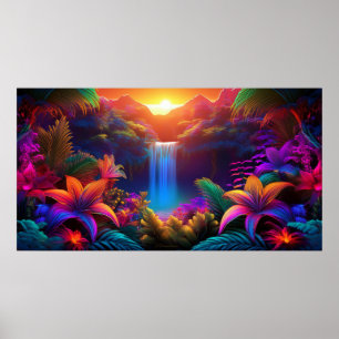 Affiche Cascade Tropicale