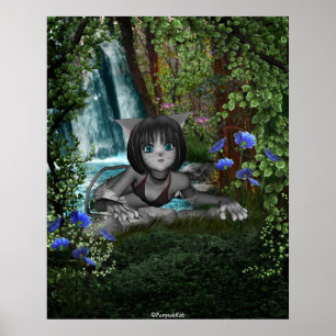 Affiche Cascades Cutie Anime Kitten 1