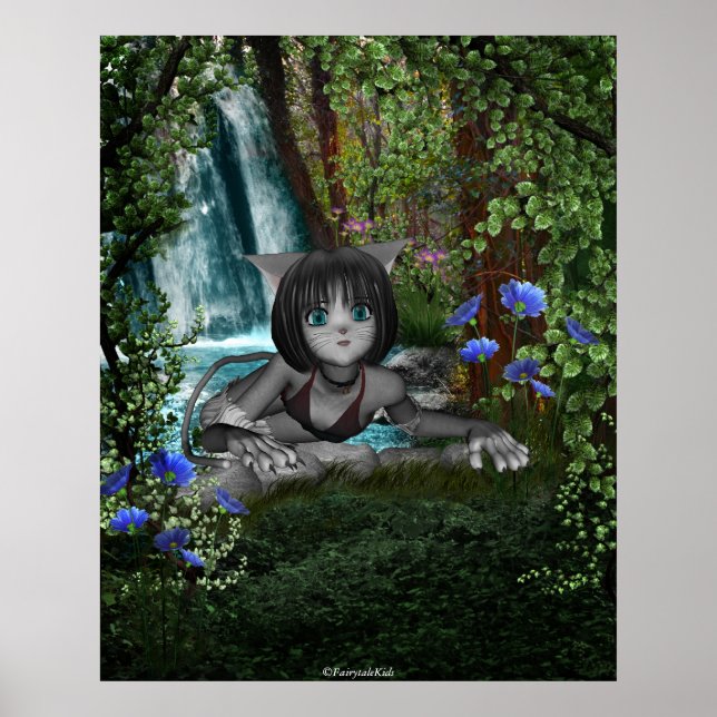 Affiche Cascades Cutie Anime Kitten 1 (Devant)