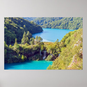 Affiche Cascades dans le parc national de Plitvice - Croat