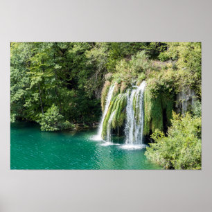 Affiche Cascades dans le parc national de Plitvice - Croat