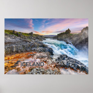 Affiche Cascades de Geitafoss, Islande