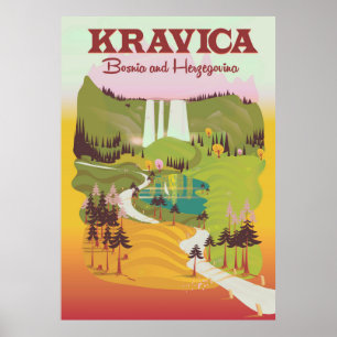 Affiche Cascades de Kravica Bosnie-Herzégovine