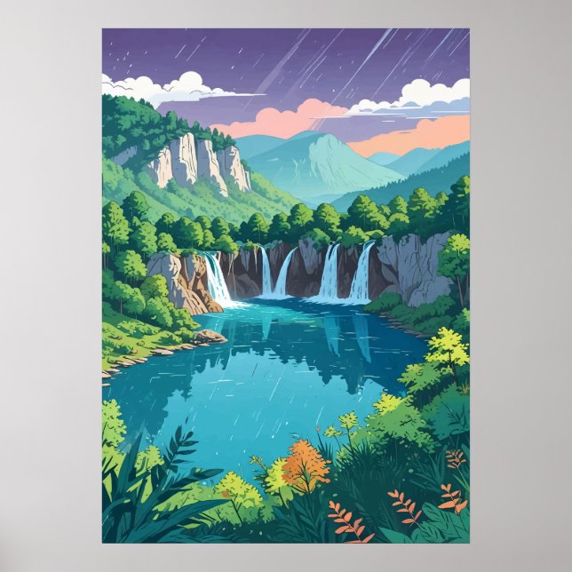 Affiche Cascades des lacs de Plitvice Art (Devant)