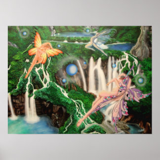 Affiche Cascades et lumières dansantes