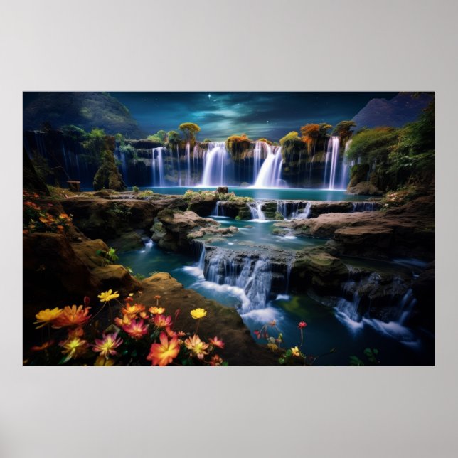 Affiche Cascades Paysage Calme Nature (Devant)
