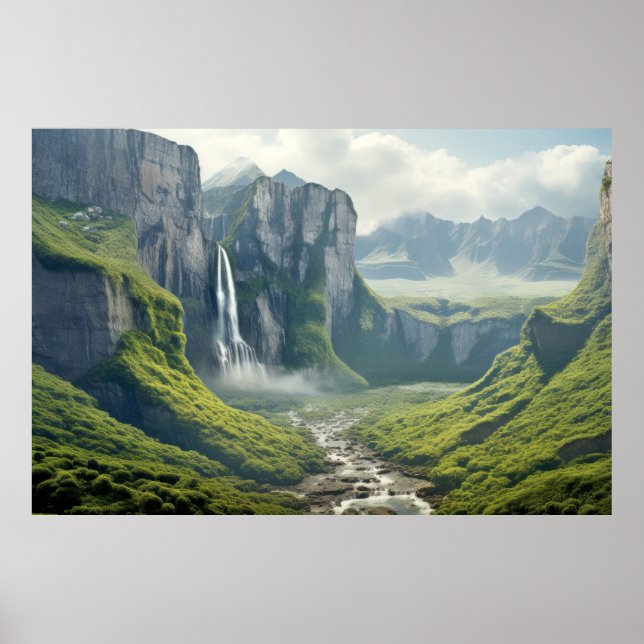 Affiche Cascades Paysage Méditation Serène (Devant)