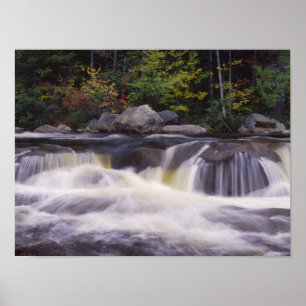 Affiche Cascades, route de Kancamagus, blanc
