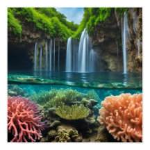 Cascades tropicales colorées