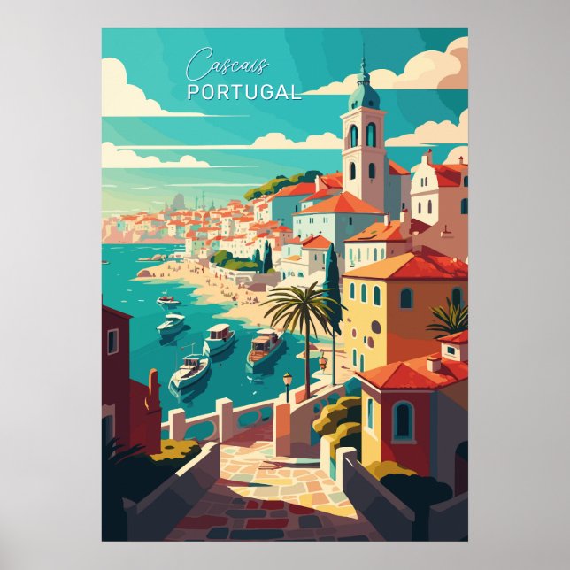 Affiche Cascais de texte personnalisé Portugal (Devant)