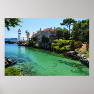 Affiche Cascais Portugal Farol Père Noël Marta