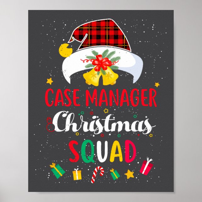 Affiche Case Manager Christmas Squad Santa Hat Matching Pr (Devant)