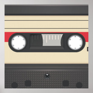 Affiche Casette Tape - Sunset Red