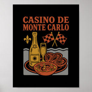 Affiche Casino De Monte Carlo Souvenir Monaco Nourriture E
