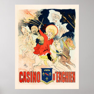 Affiche CASINO D'ENGHIEN par Jules Cheret Vintage Paris