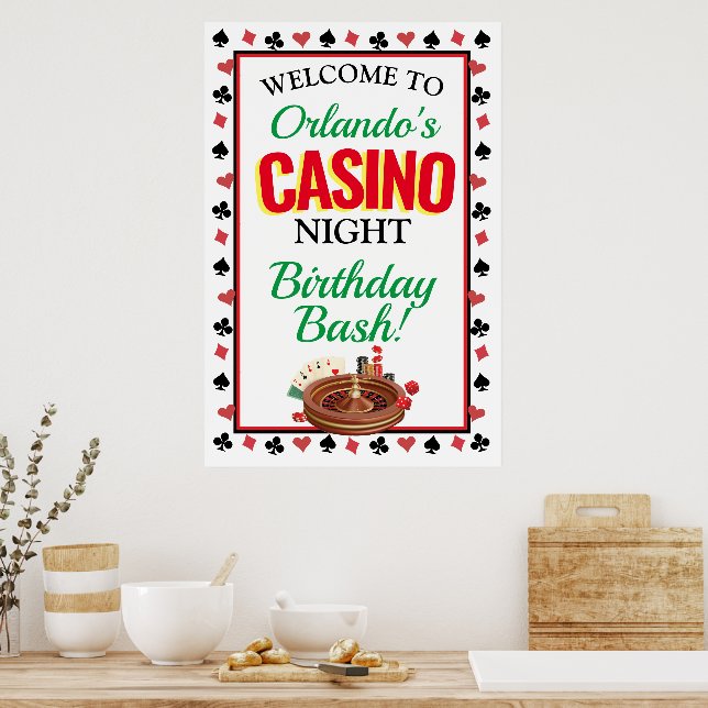Affiche Casino nuit personnalisée (Cuisine)