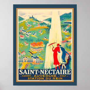Affiche Casino Saint-Nectaire Vintage Voyage en France