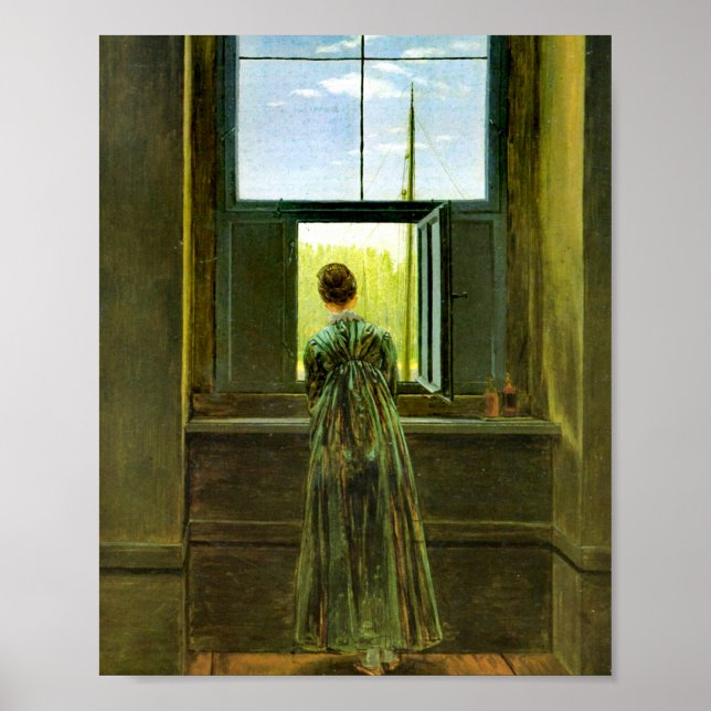 Affiche Caspar David Friedrich Femme à la fenêtre (Devant)