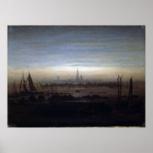 Affiche Caspar David Friedrich Greifswald au clair de lune