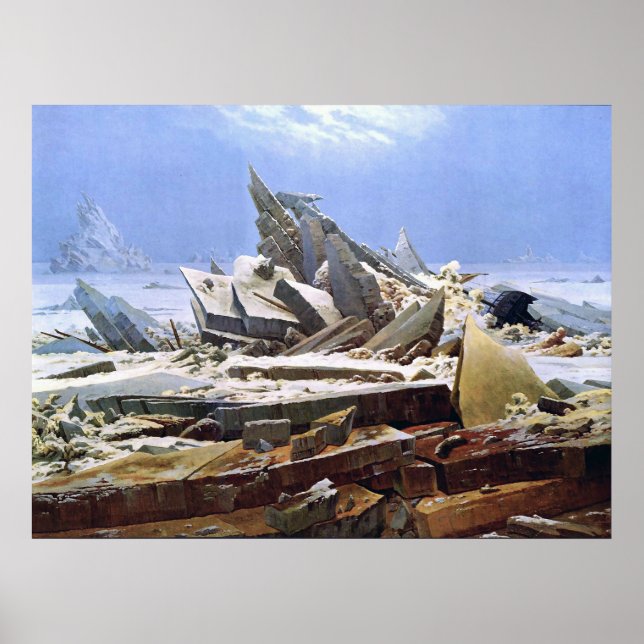 Affiche CASPAR DAVID FRIEDRICH - La mer de glace 1824 (Devant)
