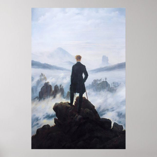 Affiche Caspar David Friedrich Print Wanderer Above the (Devant)